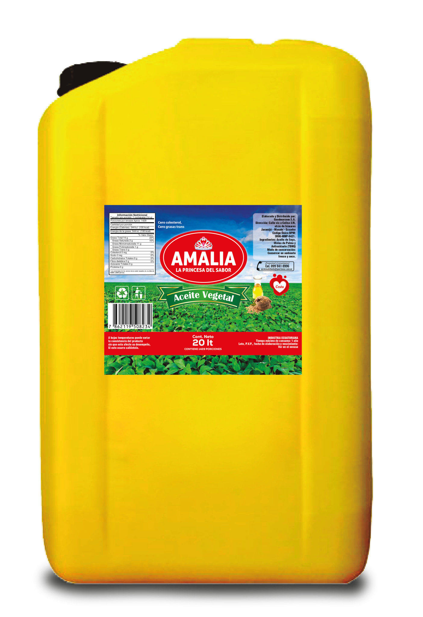 Aceite amalia de palma caneca 20lt
